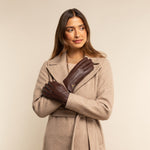 Julia (braun) - Ziegenlederhandschuhe mit luxuriösem Kunstpelzfutter und Touchscreen-Funktion - Schwartz & von Halen DE - Premium Lederhandschuhe - 5