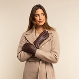 Julia (braun) - Ziegenlederhandschuhe mit luxuriösem Kunstpelzfutter und Touchscreen-Funktion - Schwartz & von Halen DE - Premium Lederhandschuhe - 5
