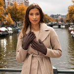 Julia (braun) - Ziegenlederhandschuhe mit luxuriösem Kunstpelzfutter und Touchscreen-Funktion - Schwartz & von Halen DE - Premium Lederhandschuhe - 7