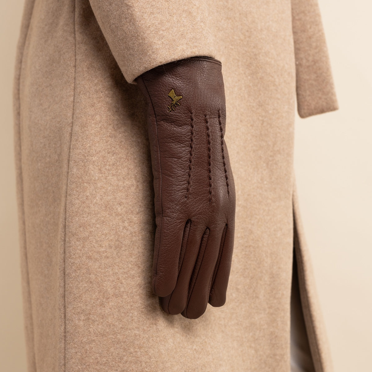 Julia (braun) - Ziegenlederhandschuhe mit luxuriösem Kunstpelzfutter und Touchscreen-Funktion - Schwartz & von Halen DE - Premium Lederhandschuhe - 8