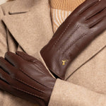 Julia (braun) - Ziegenlederhandschuhe mit luxuriösem Kunstpelzfutter und Touchscreen-Funktion - Schwartz & von Halen DE - Premium Lederhandschuhe - 11