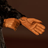 Kathleen (cognac) – Exklusive Damenhandschuhe aus Pekari-Leder mit Kaschmirfutter