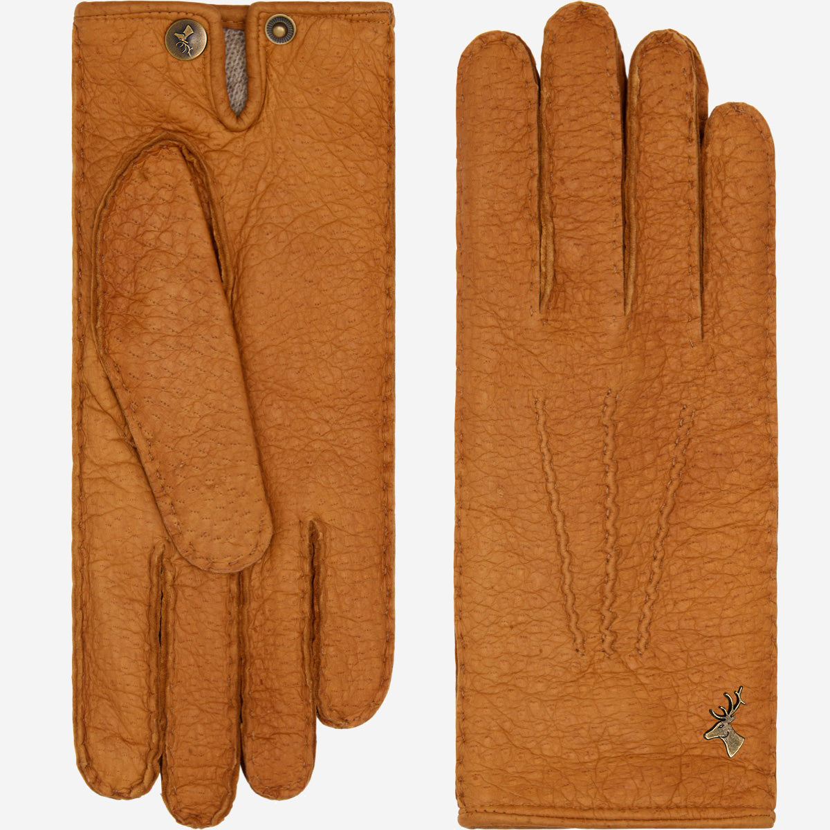 handschuhe damen leder cognac Lederhandschuhe Damen - Pekari Leder - Cognac