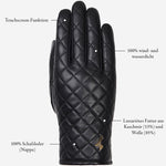 Kira (schwarz) - Schafslederhandschuhe mit Woll-/Kaschmirfutter und Touchscreen-Funktion - Schwartz & von Halen DE - Premium Lederhandschuhe - 10