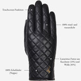 Kira (schwarz) - Schafslederhandschuhe mit Woll-/Kaschmirfutter und Touchscreen-Funktion - Schwartz & von Halen DE - Premium Lederhandschuhe - 10