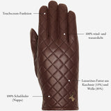 Kira (braun) - Schafslederhandschuhe mit Woll-/Kaschmirfutter und Touchscreen-Funktion - Schwartz & von Halen DE - Premium Lederhandschuhe - 15
