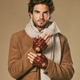 Liam (braun) – klassische fingerlose Herren-Autohandschuhe aus Lammleder