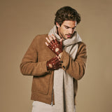 Liam (braun) – klassische fingerlose Herren-Autohandschuhe aus Lammleder