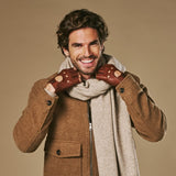 Liam (braun) – klassische fingerlose Herren-Autohandschuhe aus Lammleder