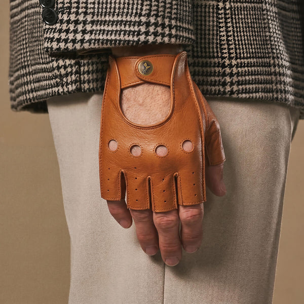 fingerlose autofahrer handschuhe Fingerlose Autohandschuhe Herren - Cognac