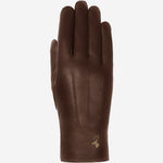 Lily (dunkelbraun) - Schafslederhandschuhe mit warmem Fleece-Futter und Touchscreen-Funktion - Schwartz & von Halen DE - Premium Lederhandschuhe - 1