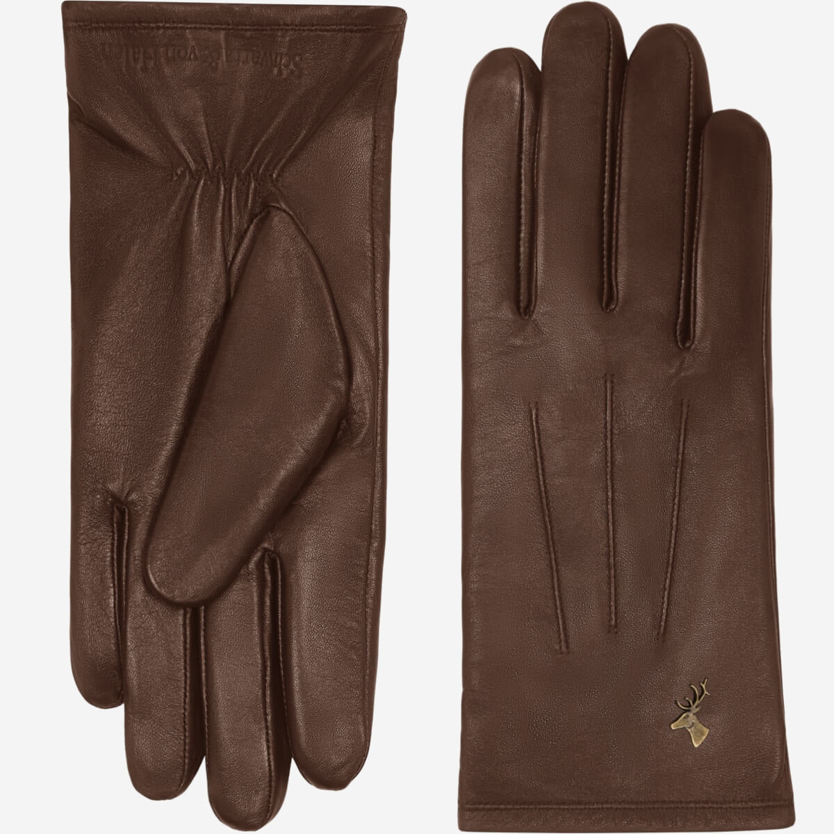 Lily (dunkelbraun) - Schafslederhandschuhe mit warmem Fleece-Futter und Touchscreen-Funktion - Schwartz & von Halen DE - Premium Lederhandschuhe - 2