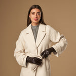 Lily (dunkelbraun) - Schafslederhandschuhe mit warmem Fleece-Futter und Touchscreen-Funktion - Schwartz & von Halen DE - Premium Lederhandschuhe - 10