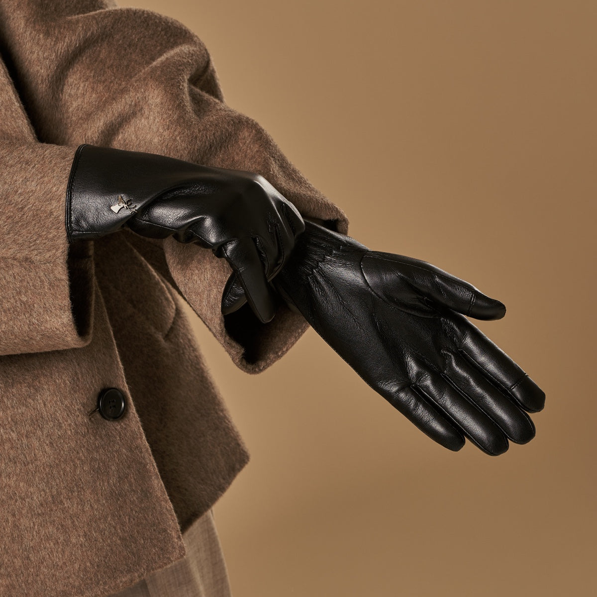 damen handschuh Kunstlederhandschuhe Damen Schwarz - Touchscreen