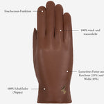 Ivy (cognac) - Handschuhe aus Schafsleder mit Woll-/Kaschmirfutter und Touchscreen-Funktion - Schwartz & von Halen DE - Premium Lederhandschuhe - 10