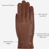 Ivy (cognac) - Handschuhe aus Schafsleder mit Woll-/Kaschmirfutter und Touchscreen-Funktion - Schwartz & von Halen DE - Premium Lederhandschuhe - 10