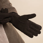 Matthew (braun) - Wildlederhandschuhe aus Ziegenleder mit luxuriösem Shearling-Futter - Schwartz & von Halen DE - Premium Lederhandschuhe - 9