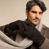 Matthew (braun) - Wildlederhandschuhe aus Ziegenleder mit luxuriösem Shearling-Futter - Schwartz & von Halen DE - Premium Lederhandschuhe - 12