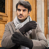Matthew (braun) - Wildlederhandschuhe aus Ziegenleder mit luxuriösem Shearling-Futter - Schwartz & von Halen DE - Premium Lederhandschuhe - 10