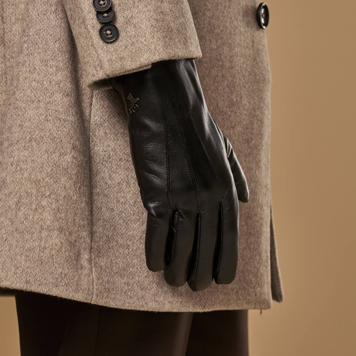 handschuhe gefüttert herren Kunstlederhandschuhe Herren Schwarz - Touchscreen