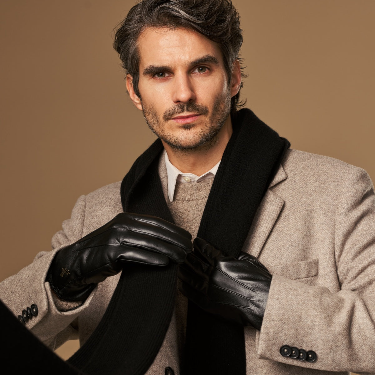 kunstleder handschuhe herren Kunstlederhandschuhe Herren Schwarz - Touchscreen