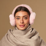 Nathaly (rosa) – warme und stilvolle Ohrenwärmer aus natürlichem Schaffell und Wildleder - Schwartz & von Halen DE - 1