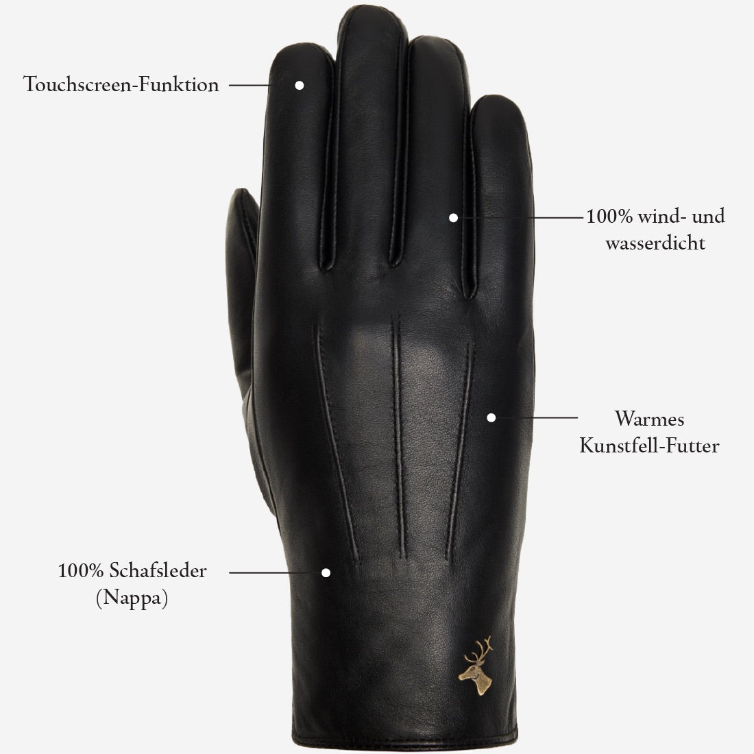 Olivia - Schafslederhandschuhe mit luxuriösem Kunstpelzfutter und Touchscreen-Funktion - Schwartz & von Halen DE - Premium Lederhandschuhe - 13