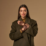 Robyn (braun) – luxuriöse fingerlose Fahrhandschuhe aus amerikanischem Hirschleder  - Schwartz & von Halen DE - Premium Lederhandschuhe - 3