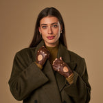 Robyn (braun) – luxuriöse fingerlose Fahrhandschuhe aus amerikanischem Hirschleder  - Schwartz & von Halen DE - Premium Lederhandschuhe - 6