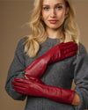 Rosemary Mid-forearm (rot) - Damenhandschuhe aus Lammleder mit Seidenfutter & Touchscreen-Funktion