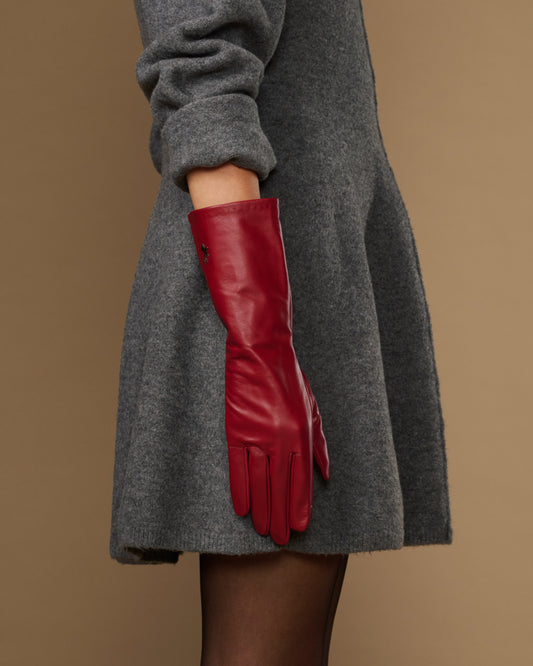 Rosemary Mid-forearm (rot) - Damenhandschuhe aus Lammleder mit Seidenfutter & Touchscreen-Funktion