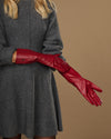 Rosemary Mid-forearm (rot) - Damenhandschuhe aus Lammleder mit Seidenfutter & Touchscreen-Funktion