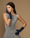 Rosemary Mid-forearm (marineblau) - Damenhandschuhe aus Lammleder mit Seidenfutter & Touchscreen-Funktion