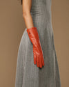 Rosemary Mid-forearm (orange) - Damenhandschuhe aus Lammleder mit Seidenfutter & Touchscreen-Funktion