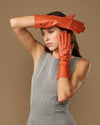 Rosemary Mid-forearm (orange) - Damenhandschuhe aus Lammleder mit Seidenfutter & Touchscreen-Funktion
