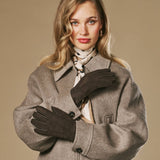 Roxanne (braun) - Damen-Patchwork-Schafsfellhandschuhe mit warmem Schafspelzfutter