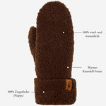 Sophia (braun) – Ultraweiche Teddy-Fäustlinge mit warmem Kunstfellfutter  Schwartz & von Halen DE - Premium Teddy-Fäustlinge - 12