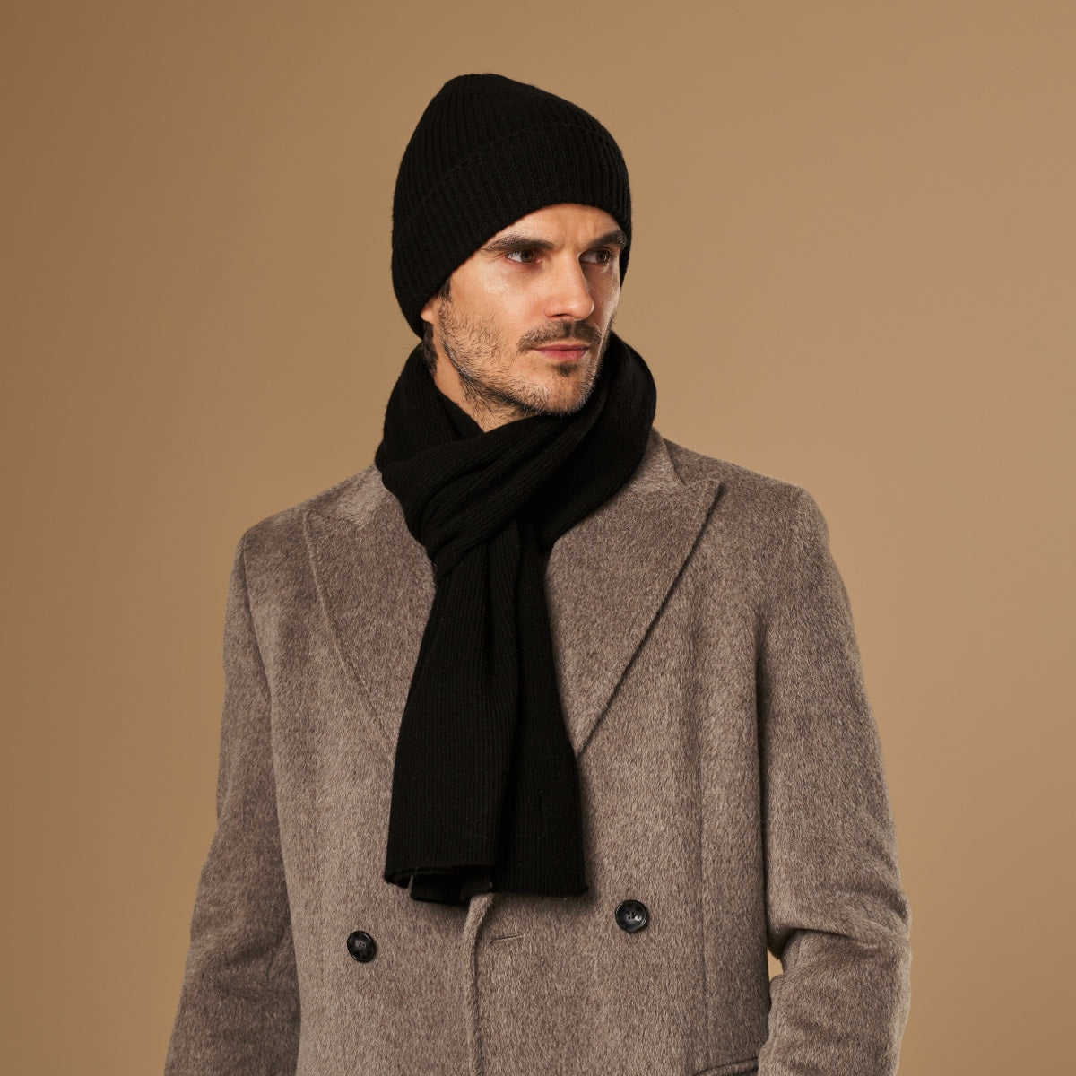 Charlie (schwarz) – Premium-Schal aus weicher Merinowolle (Unisex) - Schwartz & von Halen DE - 1