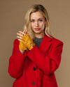 Selena (gelb) - Klassische fingerlose Lammleder-Autohandschuhe für Damen