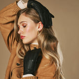 Sienna (schwarz) - luxuriöse Handschuhe aus amerikanischem Hirschleder mit reinem Kaschmirfutter