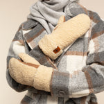 Sophia (beige) - Teddyfäustlinge aus Wildleder mit warmem Kunstpelzfutter  Schwartz & von Halen DE - Premium Lederhandschuhe - 4