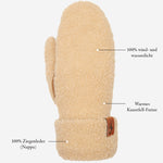 Sophia (beige) - Teddyfäustlinge aus Wildleder mit warmem Kunstpelzfutter  Schwartz & von Halen DE - Premium Lederhandschuhe - 8