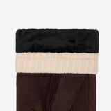 Winston (dunkelbraun) - Herrenhandschuhe aus Nubukleder mit dickem Primaloft-Futter und Druckknopfverschluss