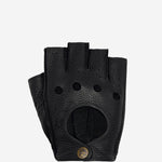 Zane (schwarz) – luxuriöse fingerlose Fahrhandschuhe aus amerikanischem Hirschleder  - Schwartz & von Halen DE - Premium Lederhandschuhe - 1