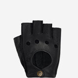 Zane (schwarz) – luxuriöse fingerlose Fahrhandschuhe aus amerikanischem Hirschleder  - Schwartz & von Halen DE - Premium Lederhandschuhe - 1