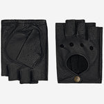 Robyn (schwarz) – luxuriöse fingerlose Fahrhandschuhe aus amerikanischem Hirschleder  - Schwartz & von Halen DE - Premium Lederhandschuhe - 2