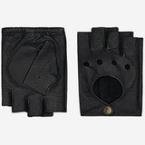 Robyn (schwarz) – luxuriöse fingerlose Fahrhandschuhe aus amerikanischem Hirschleder  - Schwartz & von Halen DE - Premium Lederhandschuhe - 2