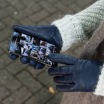 Ivy (blau) - Schaffellhandschuhe mit Woll-/Kaschmirfutter & Touchscreen-Funktion - Schwartz & von Halen DE - Premium Lederhandschuhe - 6