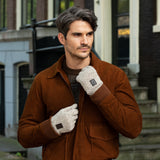 Hudson (hellgray) - Strickhandschuhe aus Shetlandwolle mit Fleecefutter  - Schwartz & von Halen DE - Premium Strickhandschuhe - 6