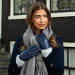 Ivy (blau) - Schaffellhandschuhe mit Woll-/Kaschmirfutter & Touchscreen-Funktion - Schwartz & von Halen DE - Premium Lederhandschuhe - 5